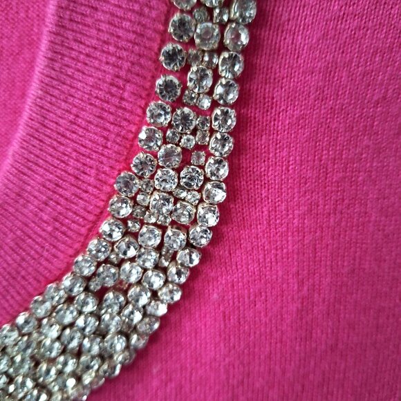kate spade Barbie Pink Bejeweled Collar Short Sleeve Top - Picture 5 of 8